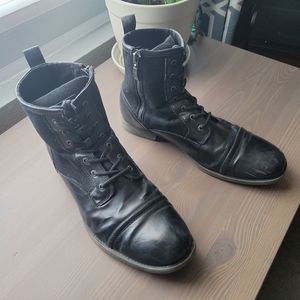 Vegan Leather Combat Boots